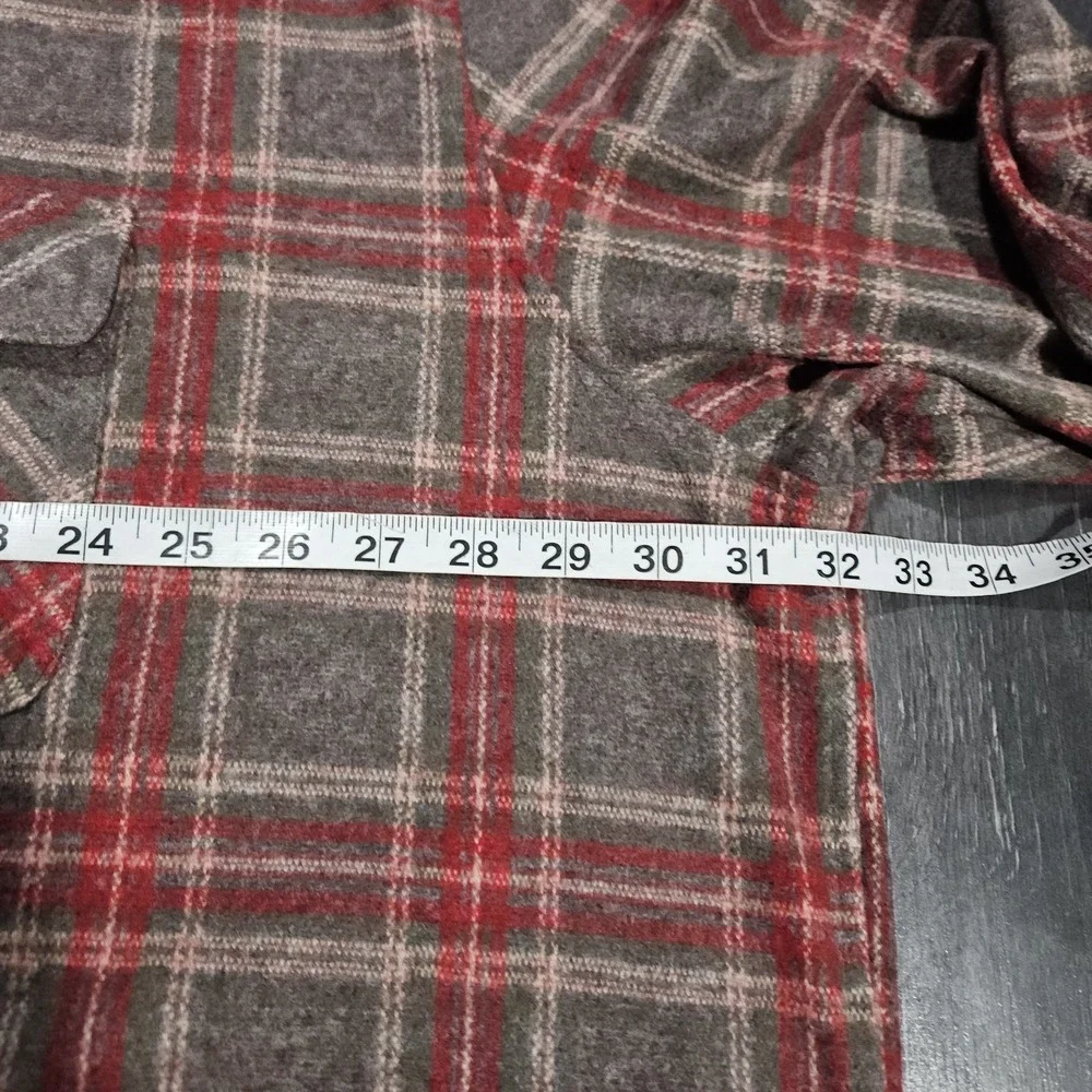 Magna‎ Ready Clik Flannel Shirt Men 4XL Red Gray Plaid Magnetic Outdoors Fishing